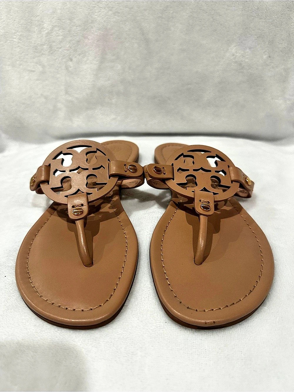 Tory Burch Miller Leather Thong Sandal Brown